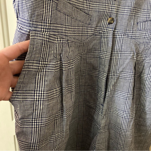 Vintage Catch the Spirit Black Plaid Trouser Short Overalls Shortalls Size 22W - Picture 7 of 12